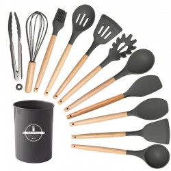 Silicone kitchen utensils set 12-piece spoon combination set storage rack cooking Utensils Set