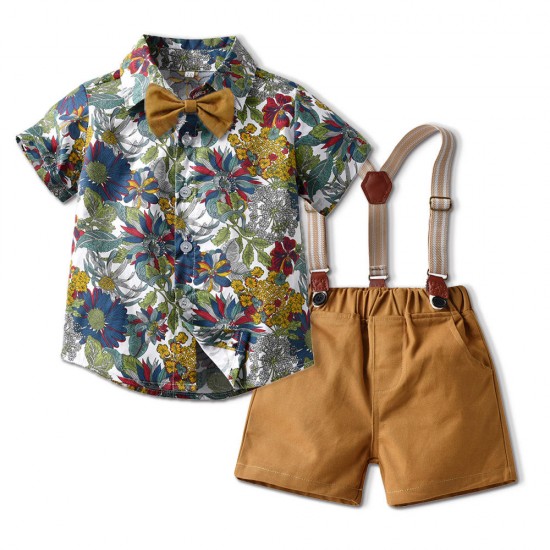 Kids' Customizable Summer Outfit Sets - High-Quality Short Sleeve Shirts for Boys