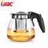 Lilac BSCI SGS LFGB 1500ml Glass Tea Pot Gorgeous Semi-automatic Rotary French Heat Resistant Glass Teapot