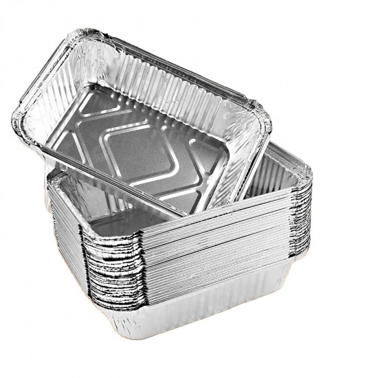 450ml Disposable Food Container For Take Away Lunch Box Packed Aluminum Foil Pans With Lid Kitchen Tableware Utensils