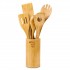 GL Hot Selling Kitchen Bamboo Wood Utensils Set Eco Friendly Cooking Tools Spoon Spatula Bamboo With Holder