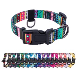 OEM Adjustable Pattern Designer Dog Collars Wholesale Personalized Custom Print Dog Collar