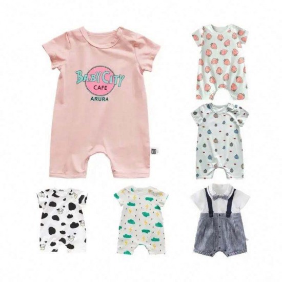 Class A children's clothing summer new cotton newborn baby clothes thin boy climbing clothes short