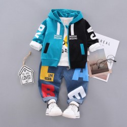 Premium Cotton Boy's Casual Long Sleeve Hoodie Sets for Babies - Customizable