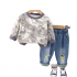 Casual Solid Pattern Corduroy Fabric Clothing Sets for Newborn & Toddler Boys Baby Boy Outfits with Printed Design