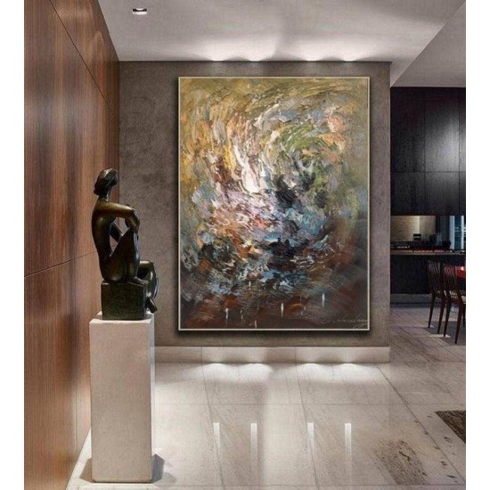 Modern simple wall art home decor painting handmade abstract landscape textured art oil painting on canvas