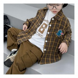 Wholesale Autumn 3 Pieces Boy Child Cotton Breathable Shirt Pants Children Clothing Set for Boy