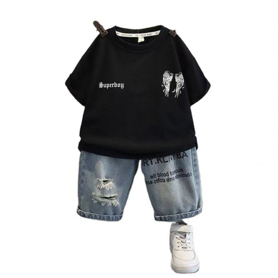 Children Clothes Summer Outfit 2 Pieces Set Outfit Baby Children Boys Kids Clothing Sets