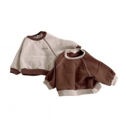 Wholesale Kids Autumn Sweatshirt Set Solid Color Casual Kids Clothing Fashion Baby Sweatshirt