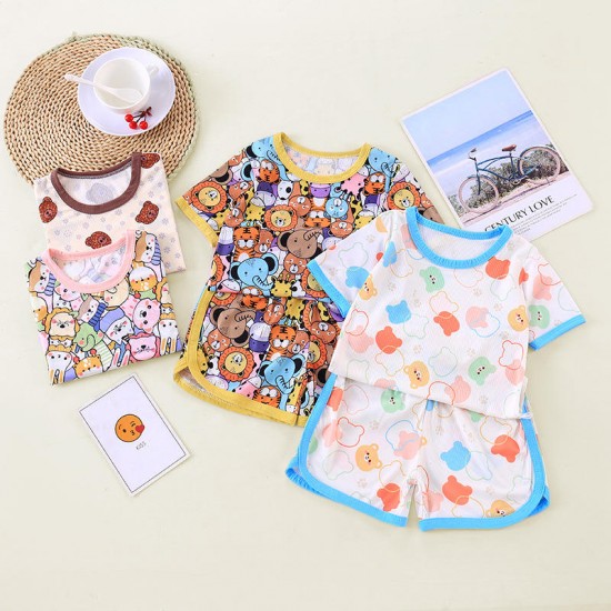 Kids Summer Clothing Set Printed Shirt Shorts Sets Little Boy Clothing Toddler Baby Boy Clothes