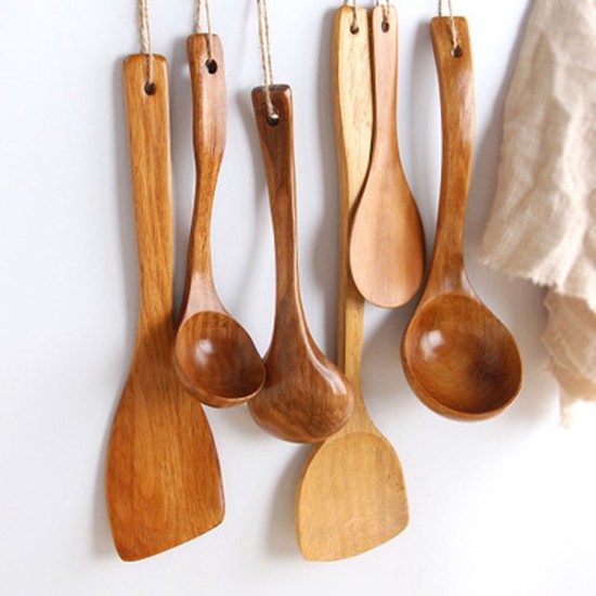 wholesale cooking utensil set wooden spatula woup spoon