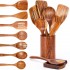 Cooking Spoons With Nonstick Spatula Set Wooden Spoons For Cooking Utensils Wooden Tableware Sustainable 10 Utensil Wood