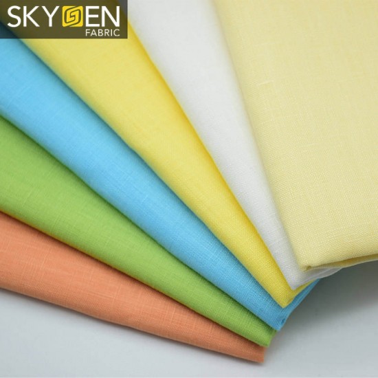 Skygen shirts cloth plain dyed soft woven solid color wholesale french irish italian 100% pure linen fabric for clothes