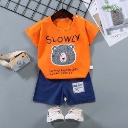 baju baby Wholesale Summer Baby Clothing Sets Children's Vest Suit Cotton Boy Sleeveless Vest With Pants Kids Clothing Sets