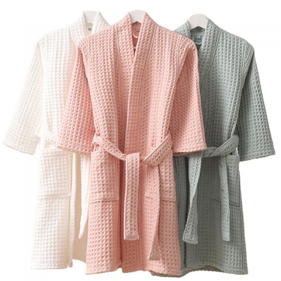 Cotton Waffle Kids Bathrobe Custom Plain Kids Spa Party Bathrobe Children Waffle Bath Robe for boys Girls