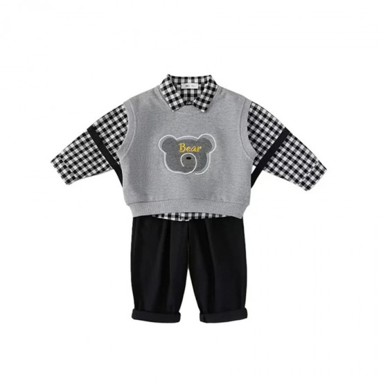 High Quality spring European and American gentle style 100% cotton kids clothing boys sets