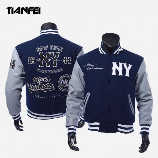 TF Custom Manufacturer High Quality Embroidery Leather Sleeves Letterman Varsity Jackets For Men