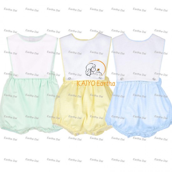 Monogram woven baby clothes bubble Easter outfits sleeveless overall summer baby boys romper set