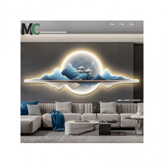 Modern Living Room Mural Hallway Background Wall Landscape Acrylic Crystal painting LED Wall Art home decor paintings