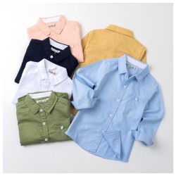 Wholesale Shirts Formal Long Sleeve Shirt Button Up Designer Dress Shirts Boys Child Baby Boy Clothes