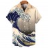 Retro Ocean Wave 3d Printing Men's Hawaiian Shirts Casual Loose Fashion Summer Men's Shirts