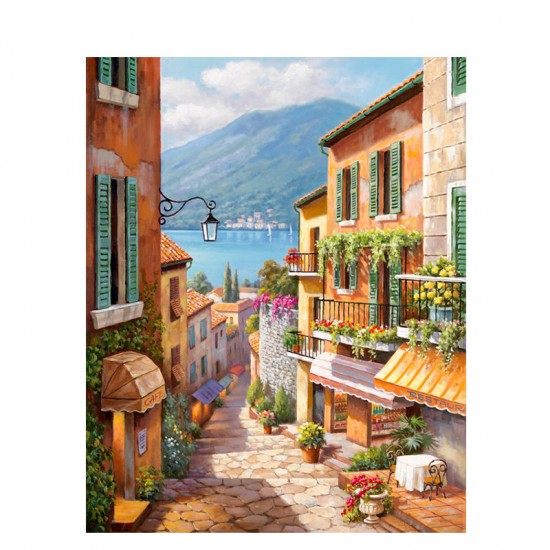 CHENISTORY 991616 DIY Painting By Numbers landscape Italian town paint by numbers wholesale Room Decoration oil painting