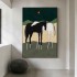 SQ Abstract White and Black Horses oil painting on Canvas Large Horse Hand Painted Modern Animal Painting for Living Room