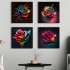 Crystal porcelain rose luxury wall art flower pictures and prints oil painting living room home decoration painting