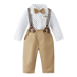 Formal Gentleman's Kids' Cotton Overalls Suits for Toddlers