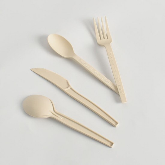 Forks Knives And Spoon Corn Starch Eco-Friendly Cutlery Disposable Spoon Knife And Fork