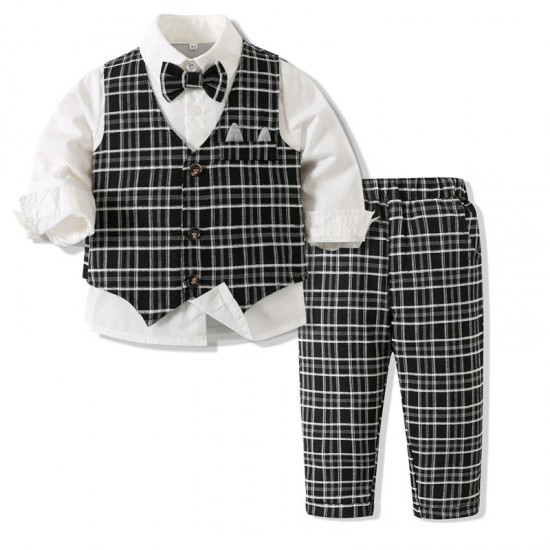 Hot selling Boys' clothing spring autumn new children's shirts clothing sets baby boy suits gentleman clothes