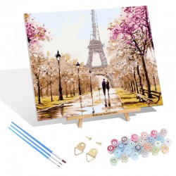 Popular design diy digital art oil painting paris trail home decor wall art oil painting