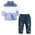 Fashion Spring toddler boy clothes 2pcs children Clothing Sets Shirt + Jean Outfits Set kid boy clothes sets