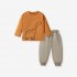 100% cotton plain cloth orange long sleeve T-shirt small wool circle pants children's assorted baby girl boy clothes sets