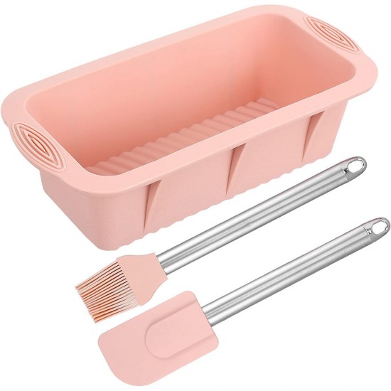 High Quality 3PCS Food Grade Silicone Baking Tools Set Silicone Toast Loaf Cake Mold Pastry Oil Brush Mixing Spatula