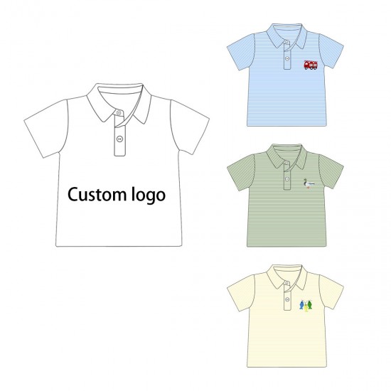 Factory Design Wholesale Kids Shirt Custom Embroidery Organic Cotton Boys Polo Shirt