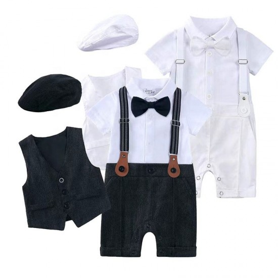 Formal 3-Piece Gentleman Suit Set for Baby Boy, 2-3 Years Old, Customizable Cloth Outfit