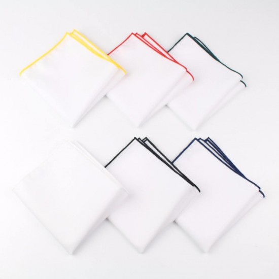 Men's Sunny Style Cotton Handkerchief White Pocket Square Colorful Brink Hankies Towel Casual 23*23cm