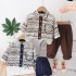 2024 Wholesale Fashion Children Suit Autumn Shirt and Pants 2pcs Kids Boys Clothes Sets