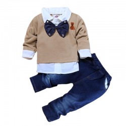 Cozy Cotton Baby Boy Casual Hoodie and Jean Set for 3-4 Year Old Kids