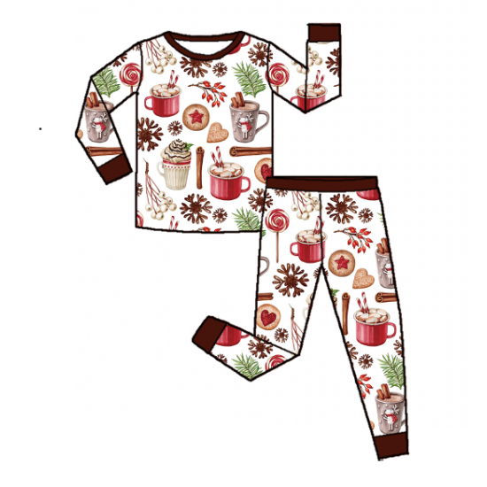 MR085 Christmas Baby Sleepsuit 2 Pcs Long Sleeve Pants Pjs Sleepwear Children Pajamas Kids Clothes Outfit Sets