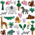 Cute Small Hat Clothing Embroidery Patch Animal Forest Monkey Giraffe Tree Iron on Embroidered Patch for Boy Hat Bags DIY