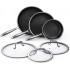 6-Piece Frying Pan Set 3 Layer Stainless Steel Honeycomb Fry Pan For Kitchen Cooking Hybrid Nonstick Cookware