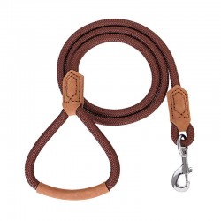 Durable Rope Dog Leash Strong Nylon Climbing Leash With Leather Handle