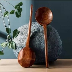 High quality eco-friendly wooden long handle Japanese style ramen wooden spoon cooking tableware spoon and kitchen soup spoon