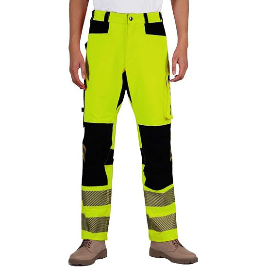 Stock Workwear Custom Logo Hivis Cargo Pants Reflective Working Cloths Work Trousers For Men