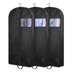 Custom Logo Non Woven Mens Clothes Dust Suit Cover Luxury Black Eco Friendly Cloth Suit Cover Garment Bag With Zipper