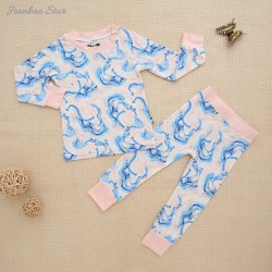 Hot Sales Soft Baby Pajamas Breathable Infant Clothes Long Sleeve Customzies Print Baby 2PCS Clothing Sets