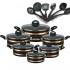 10 pcs Full Sizes Cooking Pots Casseroles nonstick cookware set with Lids with Nylon Utensils