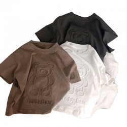 Customize Children Plain T Shirt With Logo Label kids cloths set fashion Color Cotton kids clothing for boys and girls